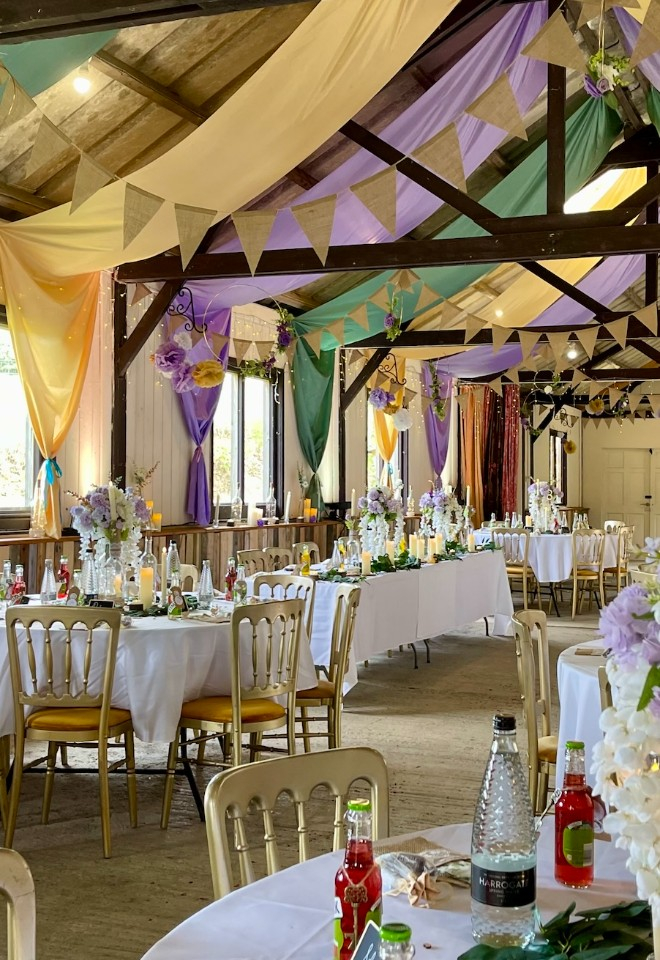Inside the event barn