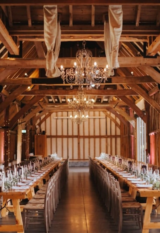 Interior barn of Southend Barns in Sussex