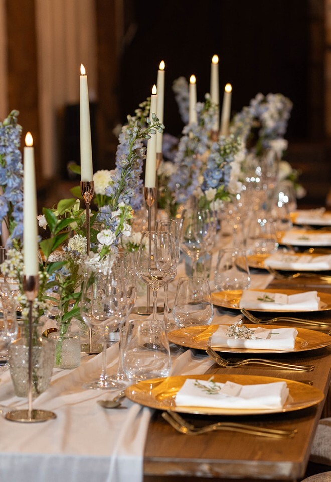 Table set in The Tithe Barn