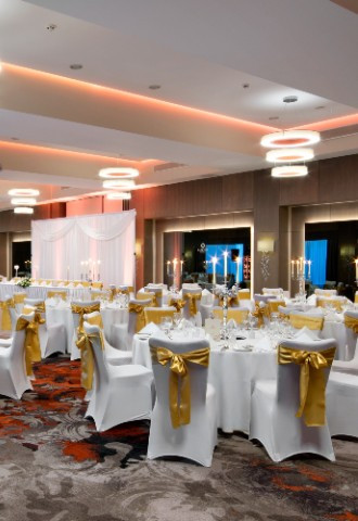 Ballroom Wedding Setup at Clayton Hotel Chiswick