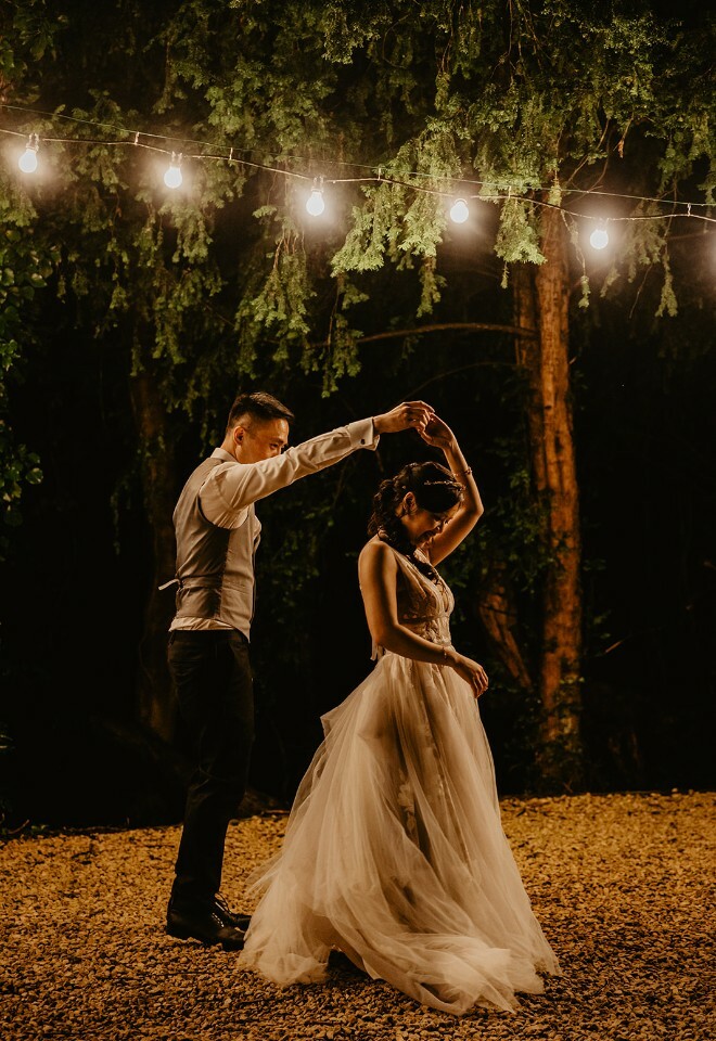 Couple dancing in the Secret Garden