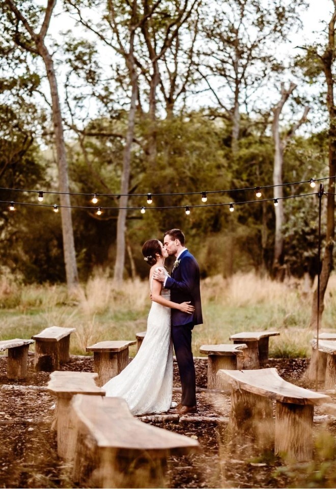 Outdoor wedding ceremony space at Deene Park