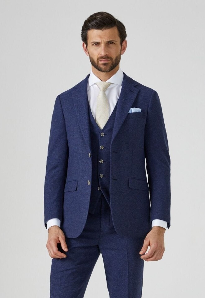 Jude Navy Herringbone 2 Piece Suit