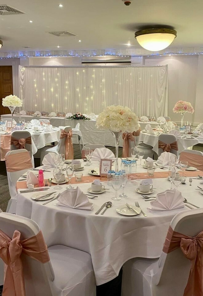 Wedding breakfast set up in Leeds