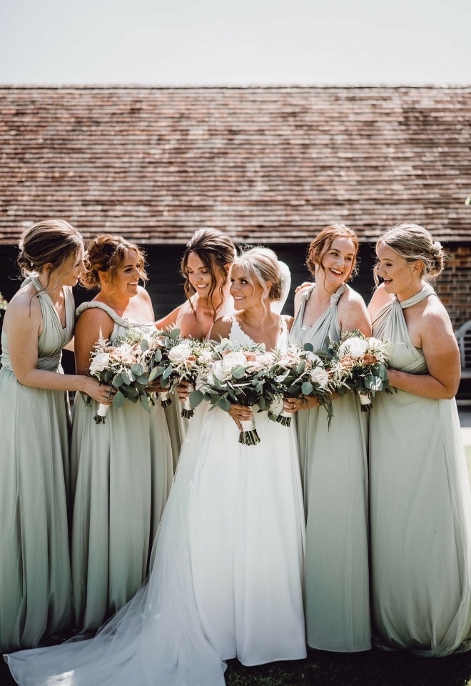 All kinds of bridesmaids are catered for - order any colour, any style, any size from Age 1 to UK30.