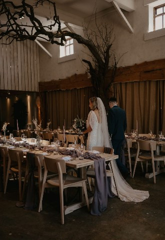 Newly Weds At Their Reception Dinner 