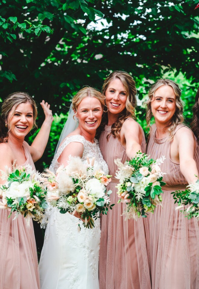 bride and bridesmaids