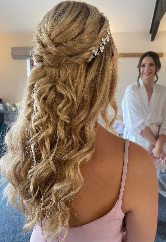 Bridesmaid half up hair