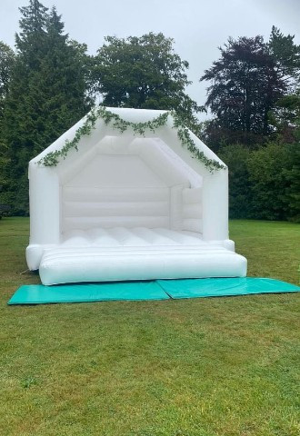 white wedding bouncy castle for hire in Derbyshire
