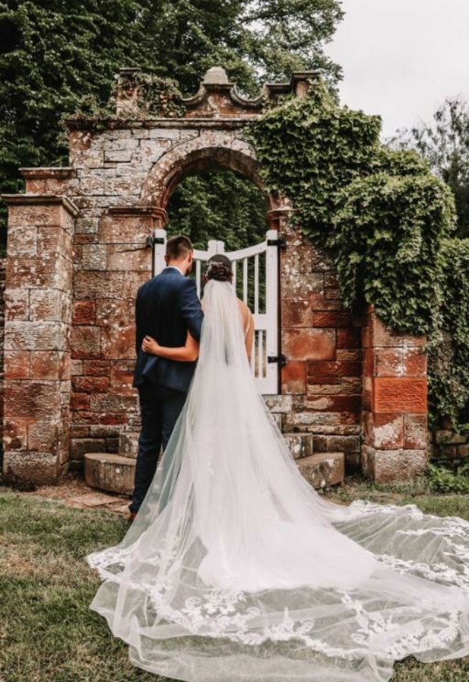 Couple in the grounds of the venue