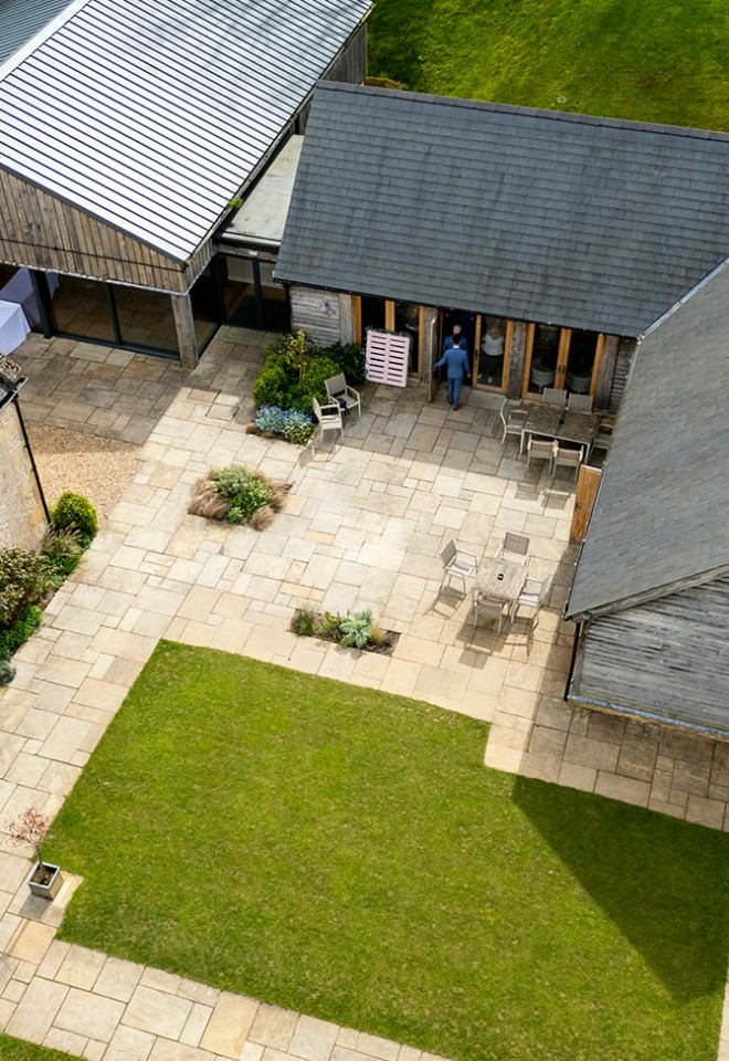 Drone shot of Courtyard