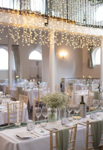 Wedding Breakfast set up, Kings Chapel, Old Amersham