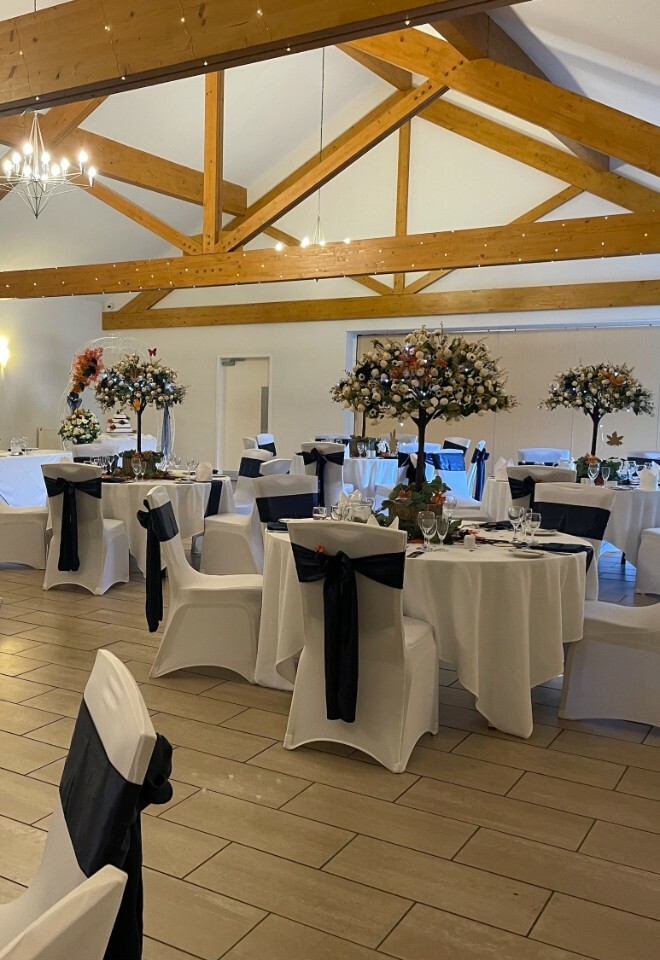 Wedding Breakfast set up in the Pheonix Suite