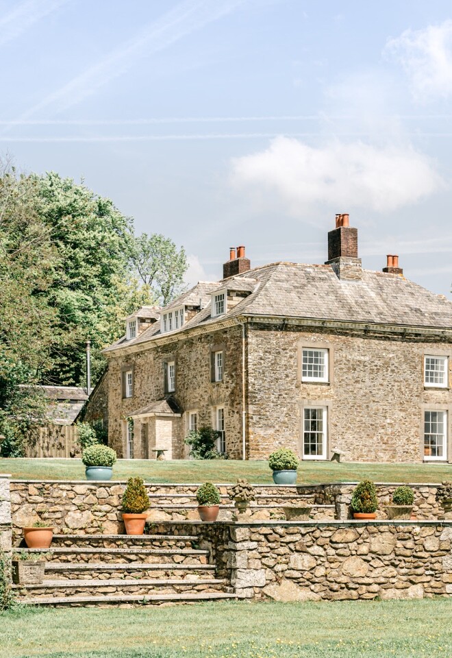 Manor House and Barn from Gardens 