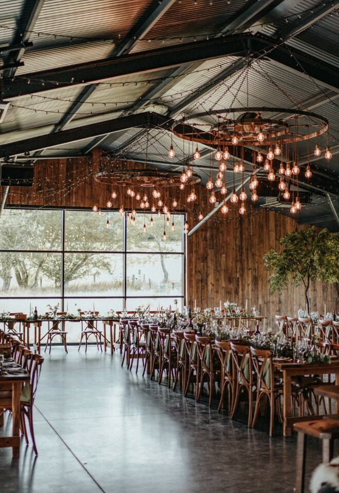 Inside Hampshire wedding barn, Silchester Farm