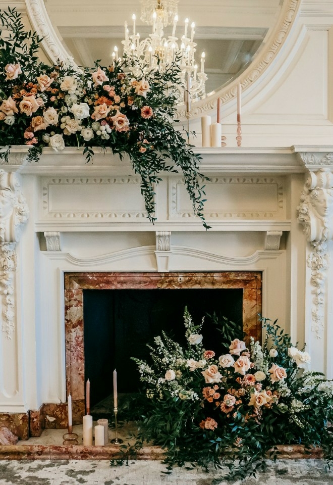 Reading room fireplace