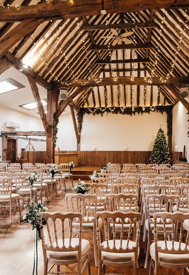 Inside Ceremony- Barn at Christmas 