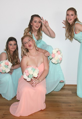 Bridemaids having fun