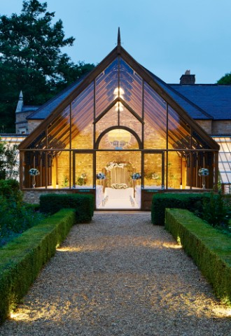 Intimate wedding setting at Garden Court and Summer House in Hertfordshire