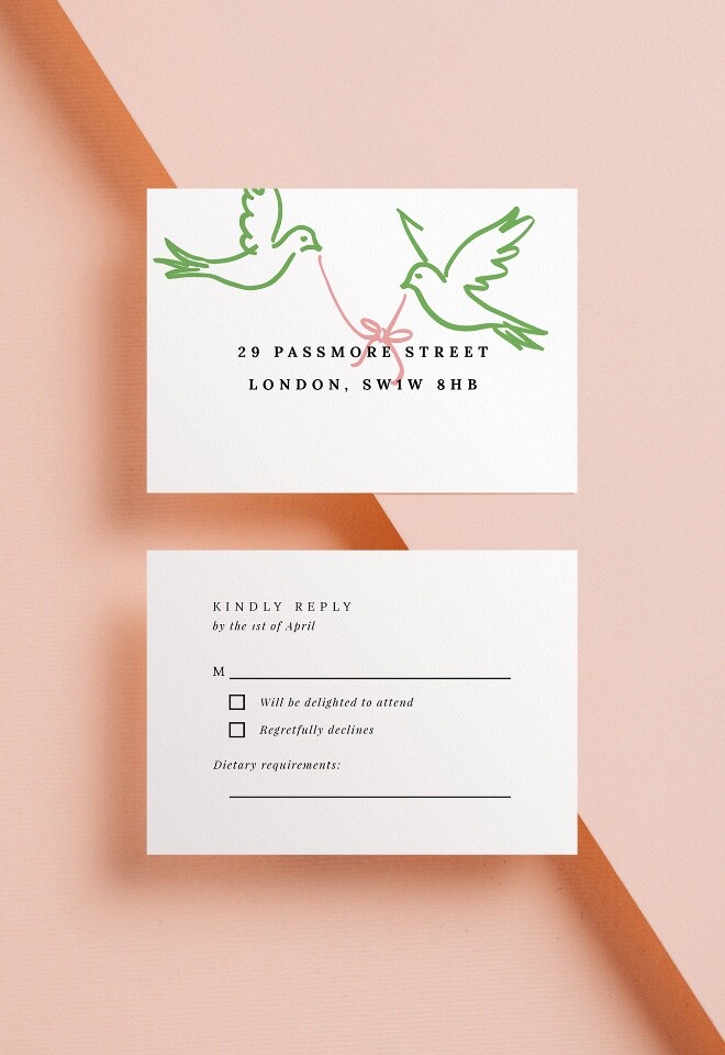 wedding rsvp card printed