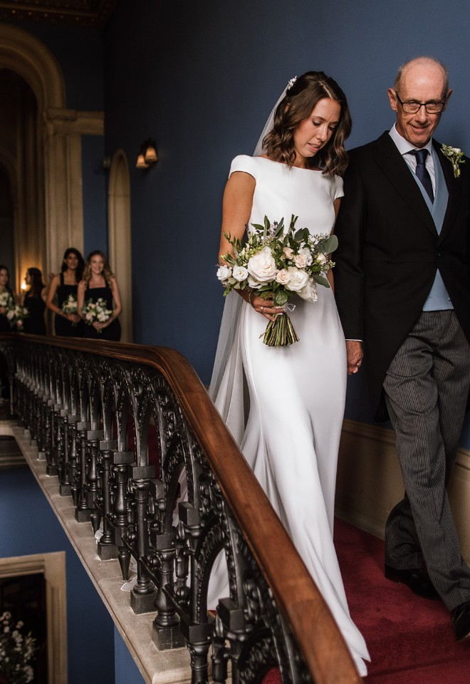 Grittleton House, Stairs, brides entrance, wedding party