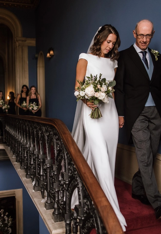 Grittleton House, Stairs, brides entrance, wedding party