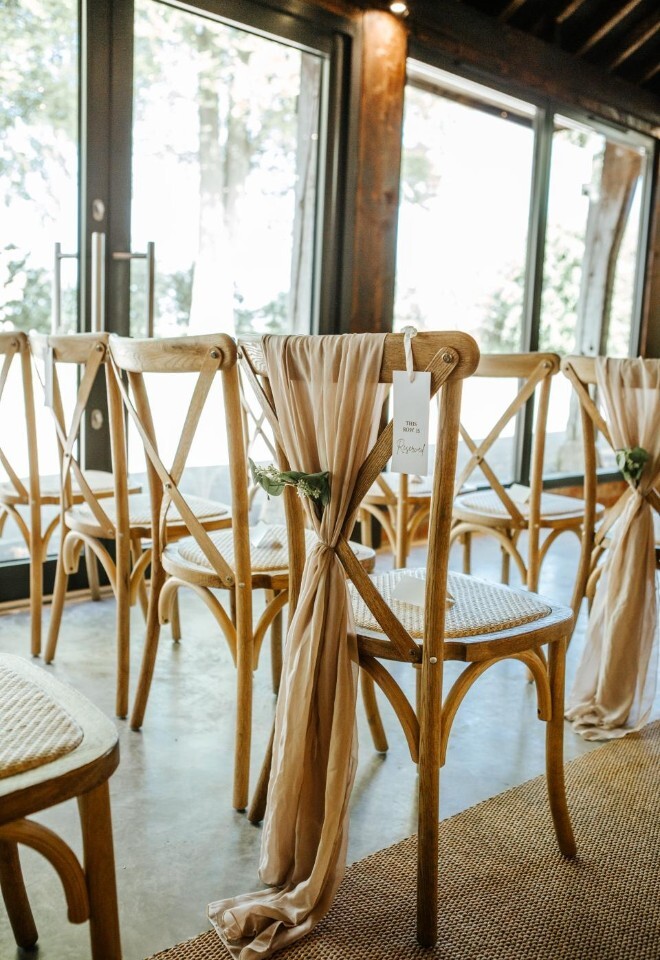 The details for the aisle in an Oxfordshire barn wedding venue