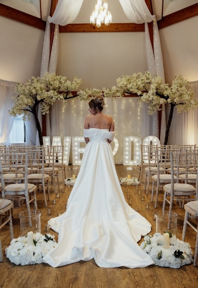 Bride in the Ceremony room of Little Silver Country House Hotel