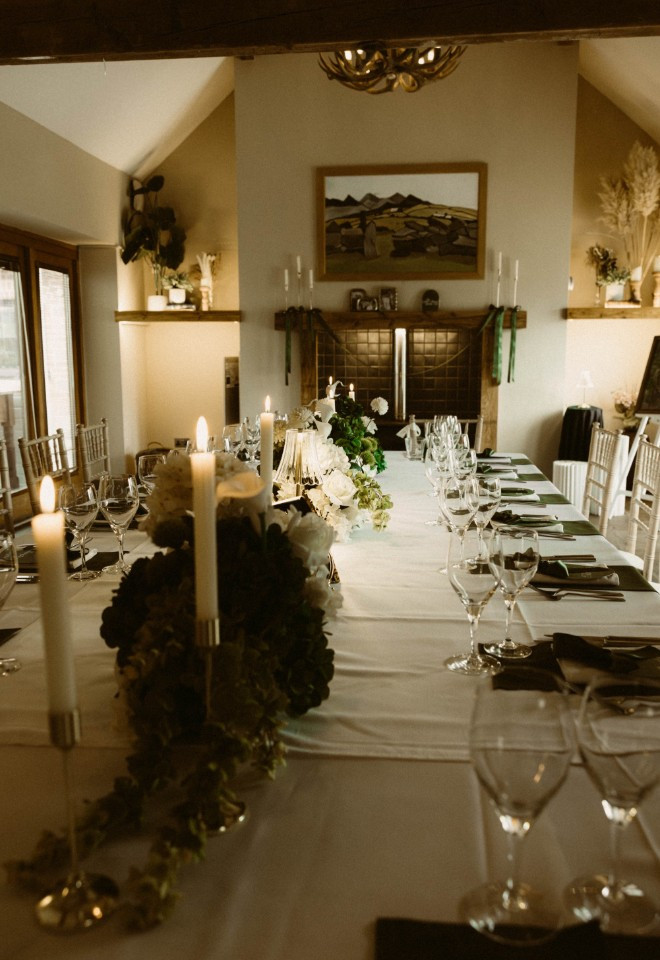 Our ceremony room, beautifully styled for an intimate wedding breakfast  