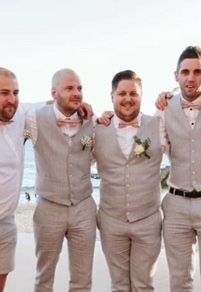 Rose Gold Wedding Bow Ties