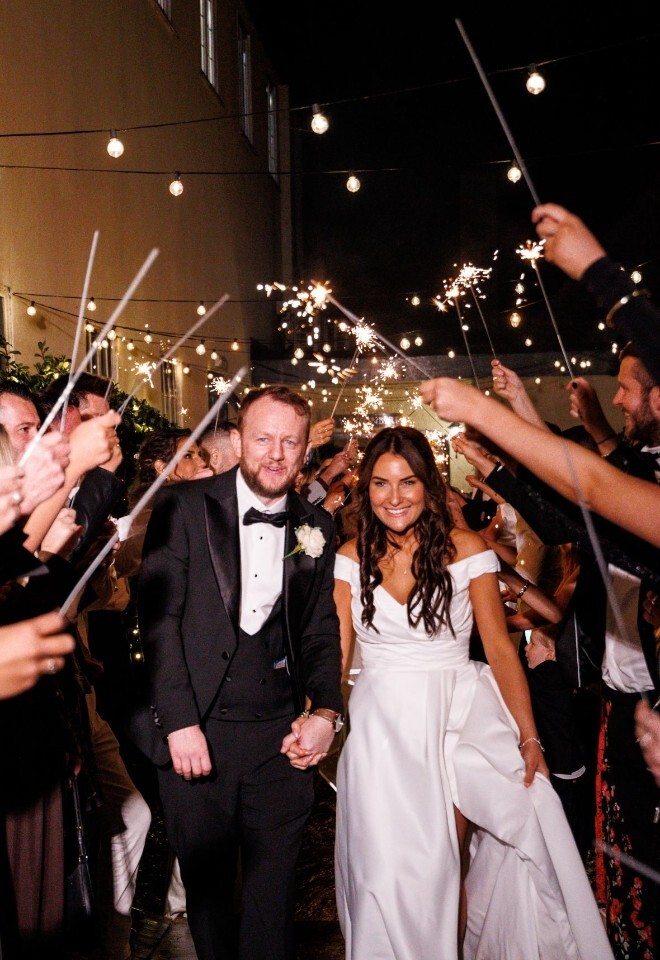 Cotswolds Wedding Sparkler Shot 