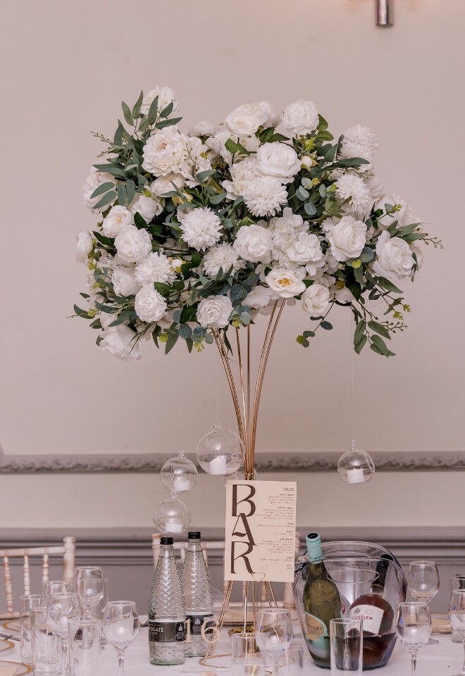 wedding table setup at Bristol Grand