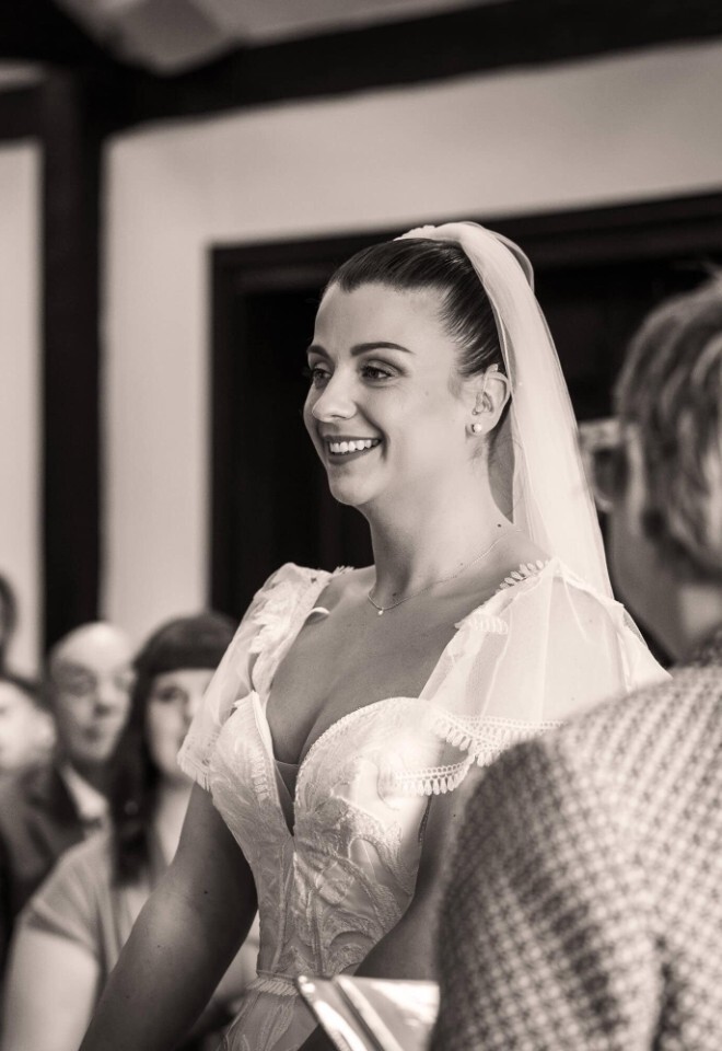 Bride looking at a groom