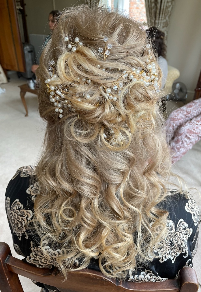 Bo ho half up, half down hair style 