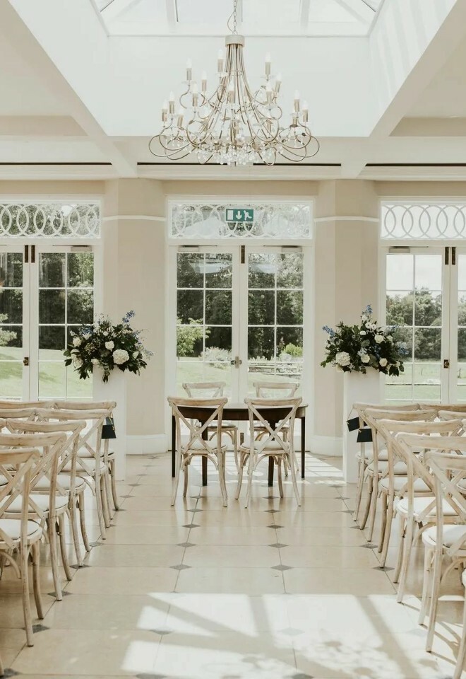 Ballroom Ceremony at Rockbeare Manor