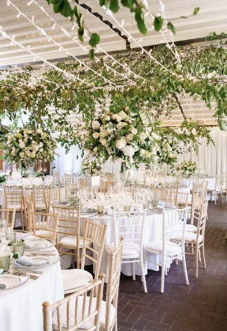 Wedding reception set up at Delamere Manor, Cheshire