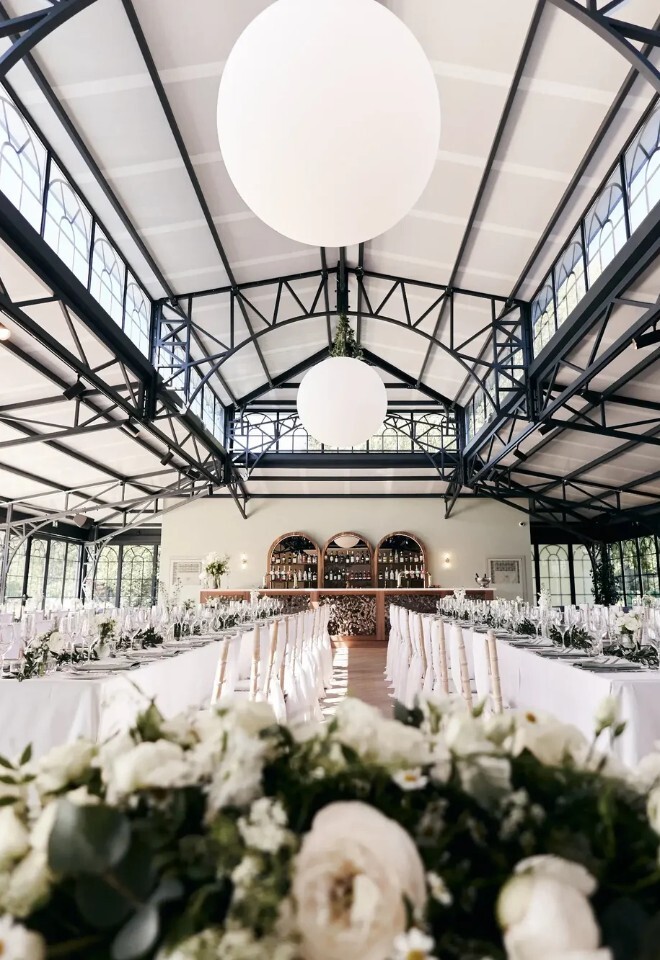 High House Orangery set for a wedding breakfast