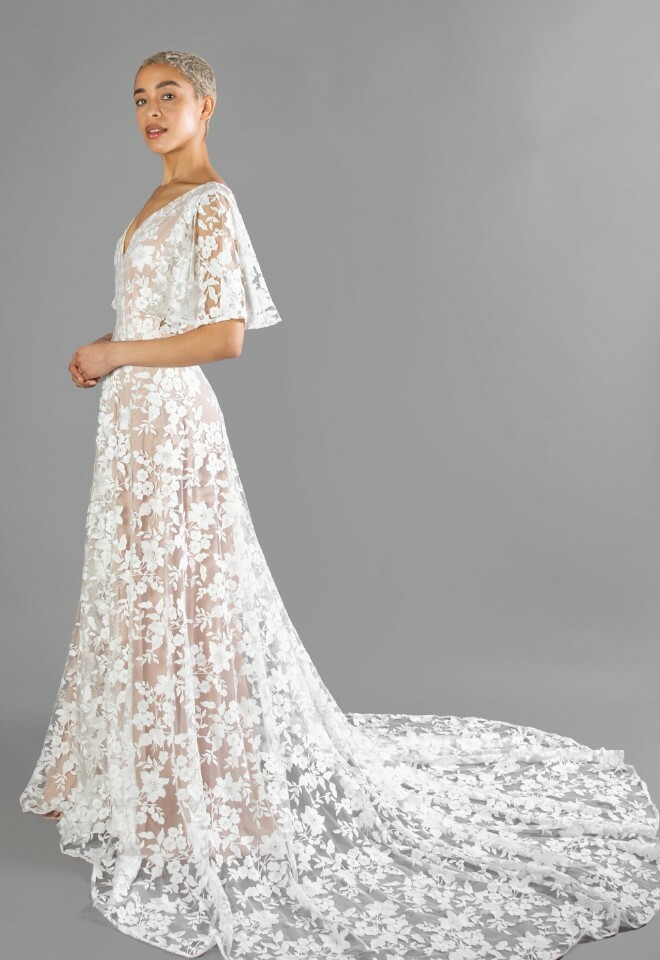 lace blush wedding dress Berkshire