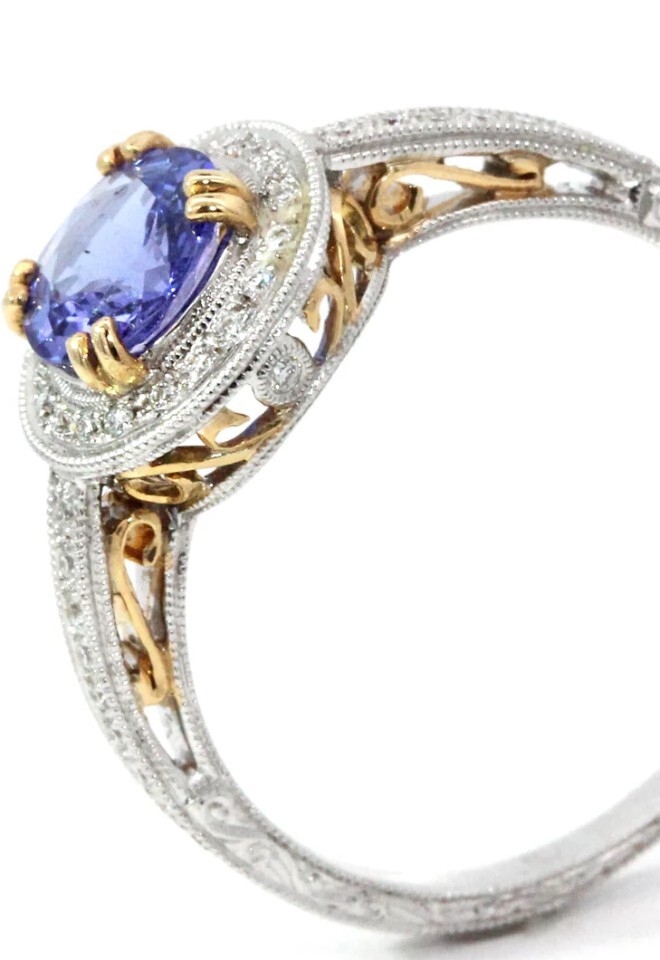 tanzanite art deco engagement ring Holts Gems, London
