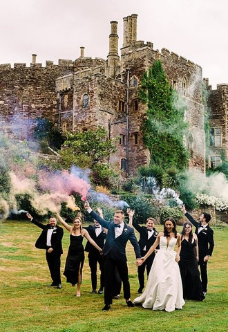 Smoke cannons - weddings at Berkeley Castle Gloucestershire