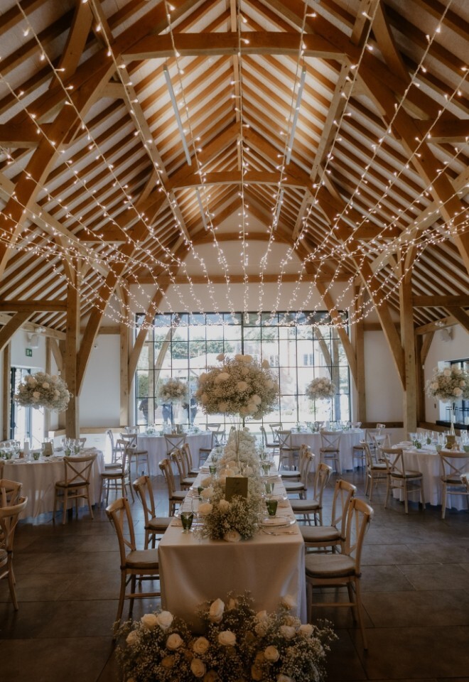 Wedding Breakfast setup at The Post Barn