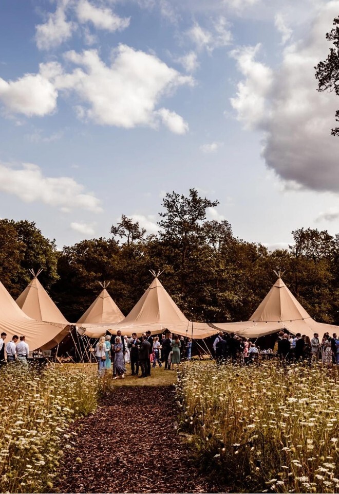 Tipi wedding at Dibbins Wood