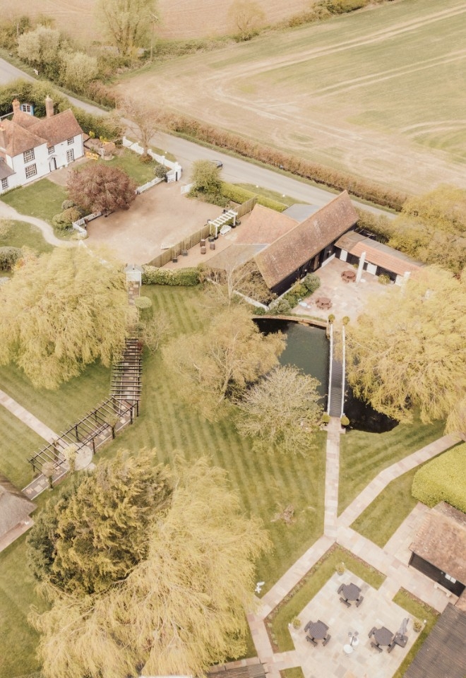 Ariel view of High House Weddings Essex wedding venue