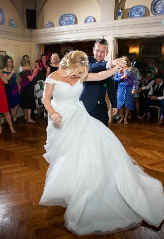 bride and groom share their first dance at The Lawn, Rochford, Essex