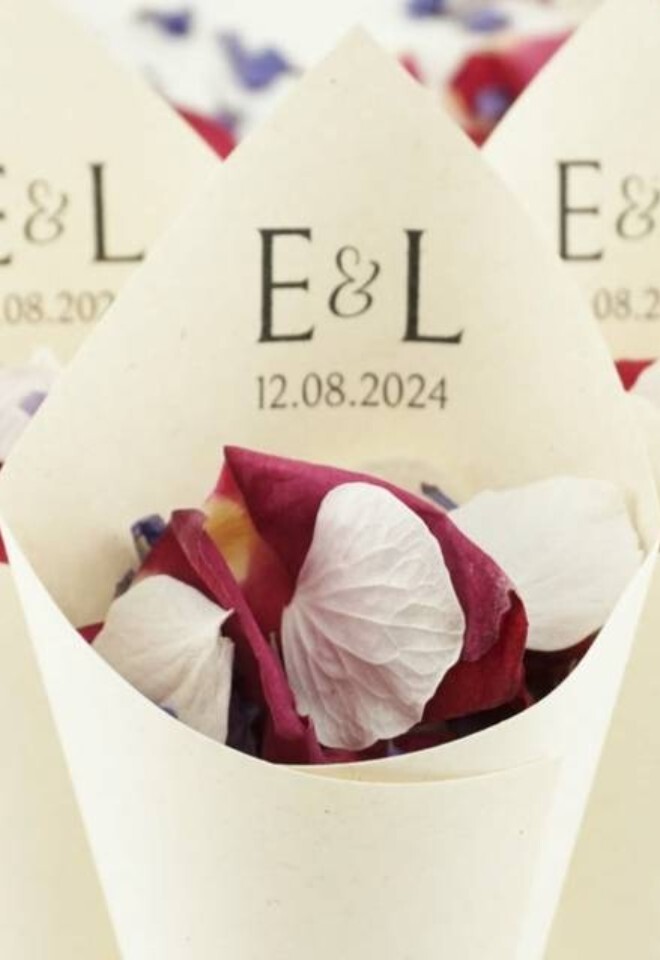Confetti Cones, available from The Dried Petal Company for Natural Confetti
