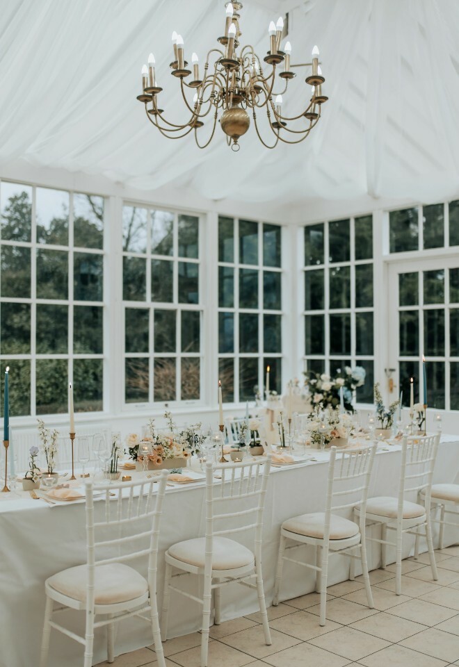 Meal set up in The Orangery