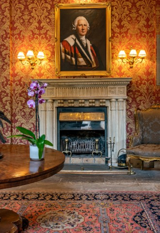 Entrance Fireplace at Melville Castle Wedding Venue Near Edinburgh