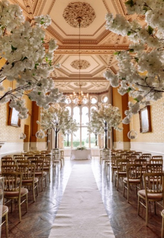 Wedding Ceremony in Yellow Gallery at Grittleton House, Venues in Chippenham, Wiltshire