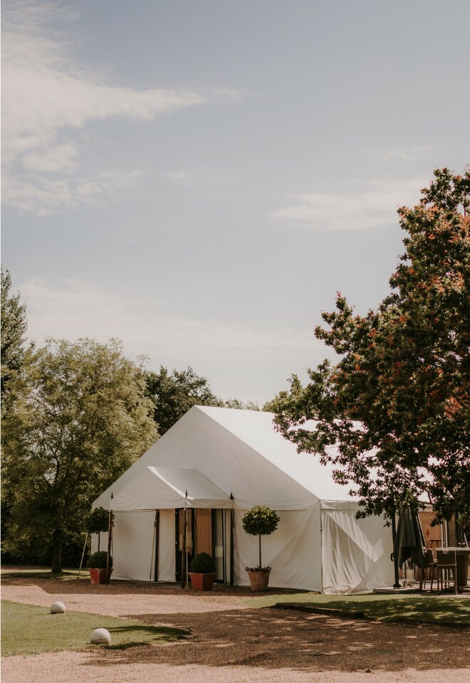 Not your average marquee, stunning breakout space for guests throughout wedding day