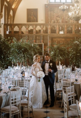 Wedding breakfast setting at Berkeley Castle